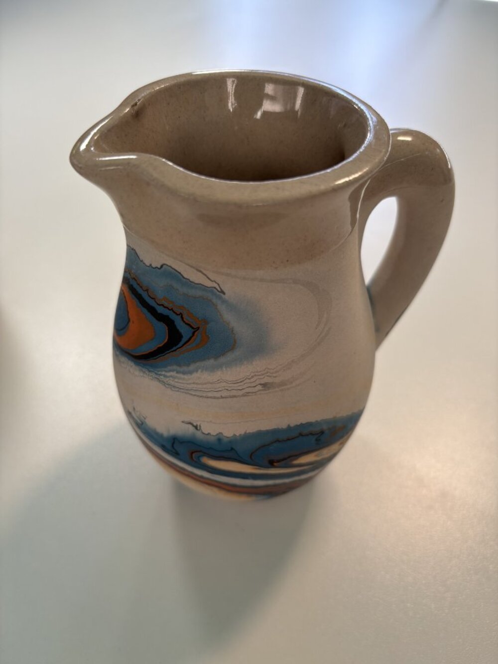 Vintage Nemadji USA Pottery Set 3 Swirl Marbled Vase Pitcher Boho MCM Decor - Picture 9 of 13